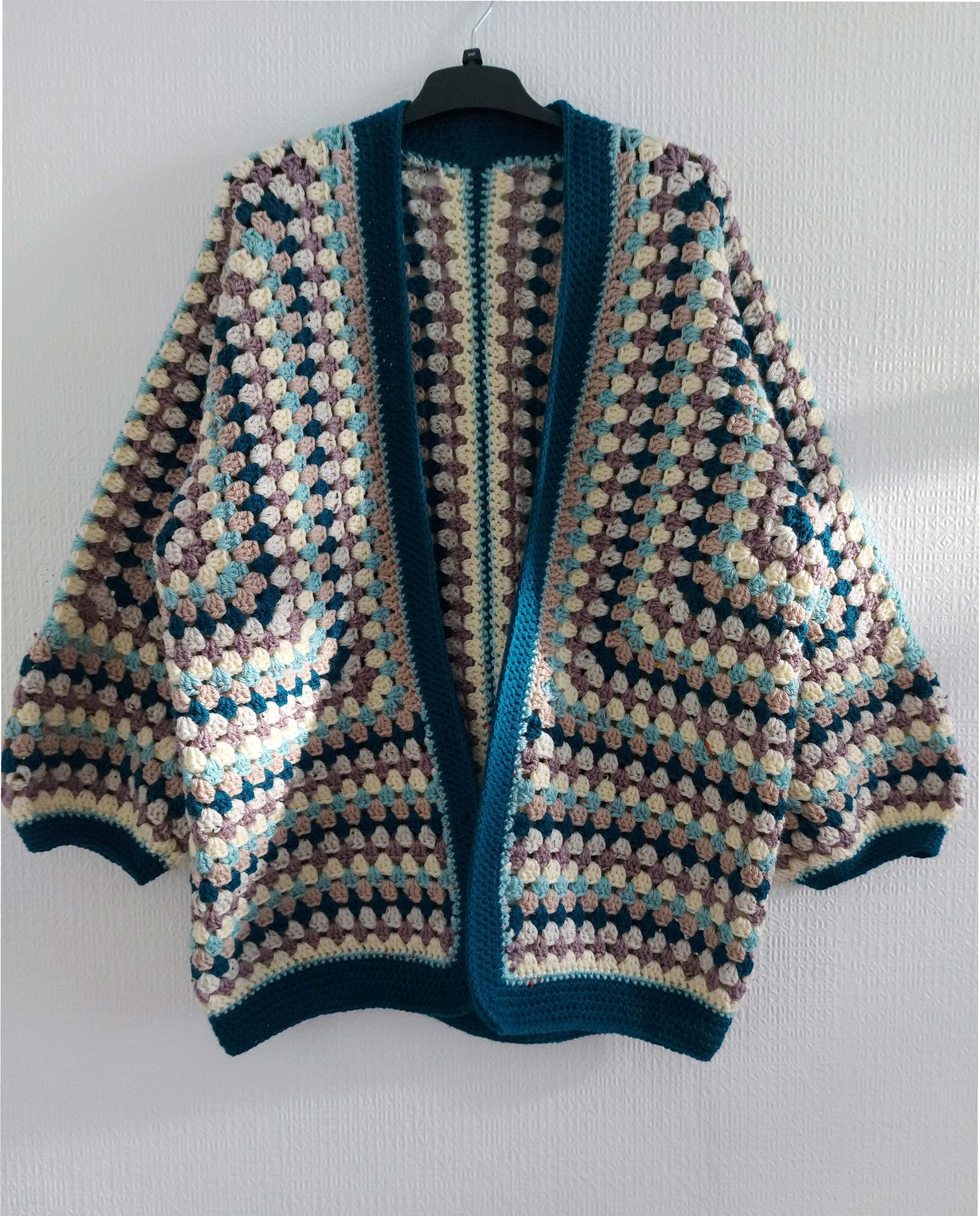 PDF Crochet Pattern Granny Square Hexi Cardi 0 - Adult Girls