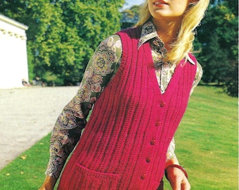 Gilet In Misto Lino Senza Maniche Per Donna – Scollo A V, Abbottonatura, Orlo A Punta, In Stile Vintage, Leggero E Traspirante Per L'estate