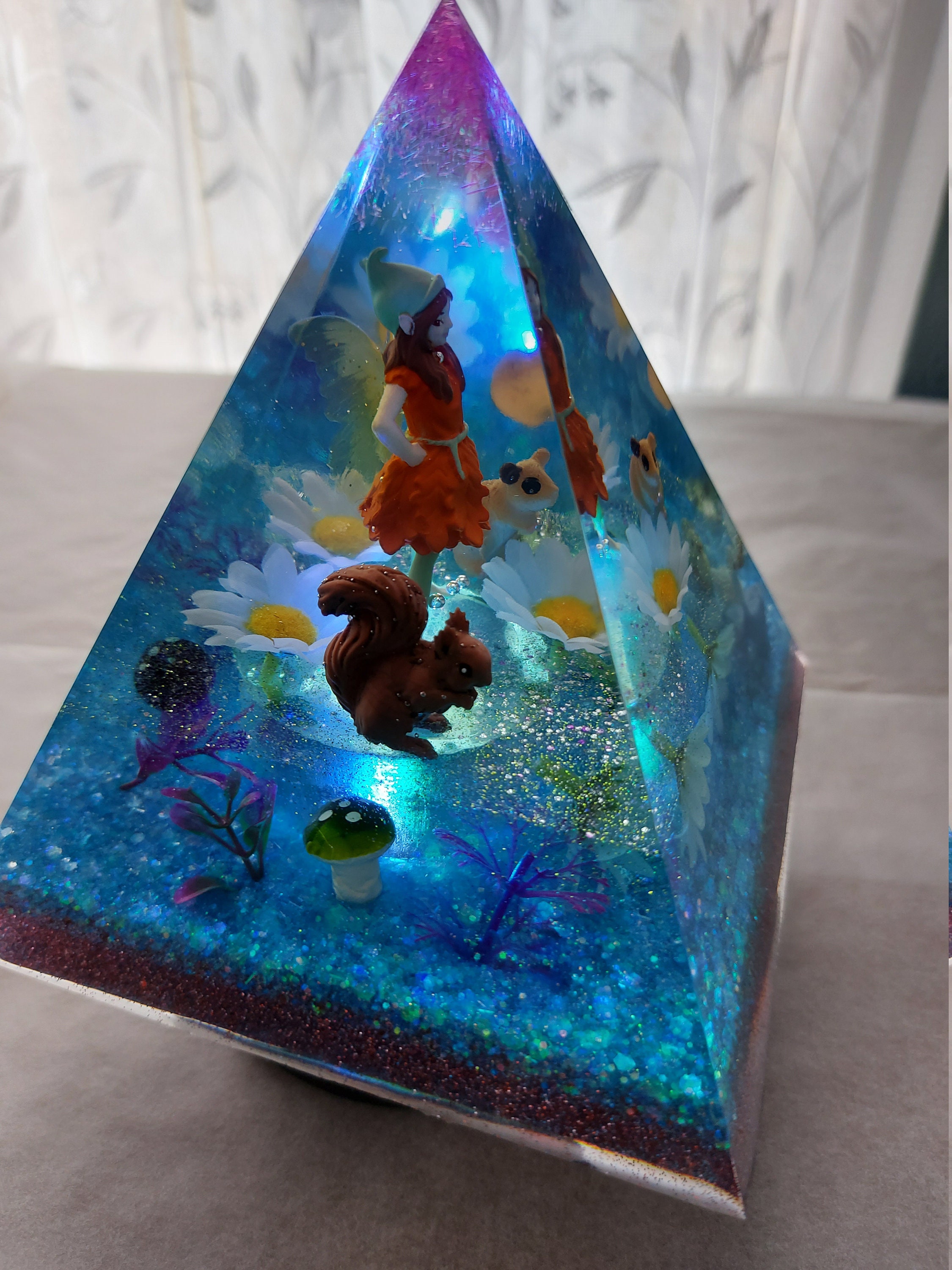 Handmade Light up Fairy Resin Pyramid Night Light Lamp Girls Etsy