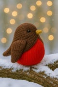 Sweet Christmas Robin Chocolate Orange Cover PDF Knitting Pattern Festive Novelty Food Bath Bomb Cozy DK 8ply Easy Knit Downloadable