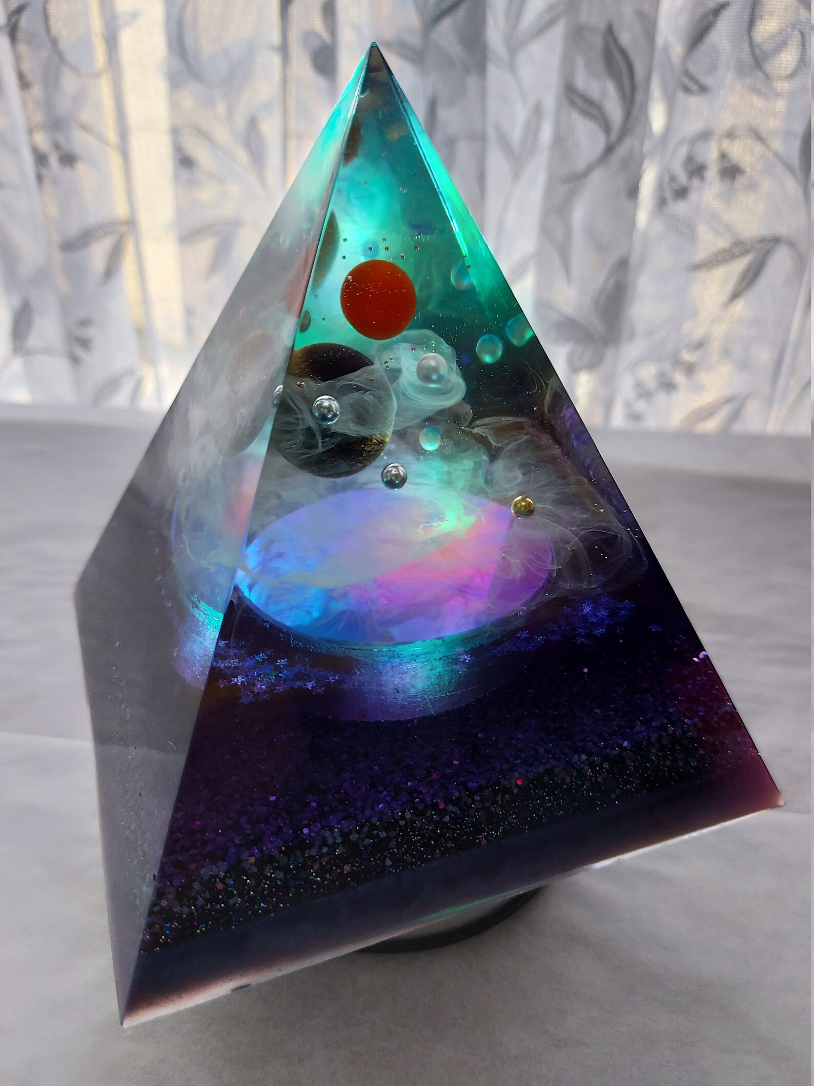 Handmade Light Up Resin Galaxy Pyramid Crystal Space Etsy