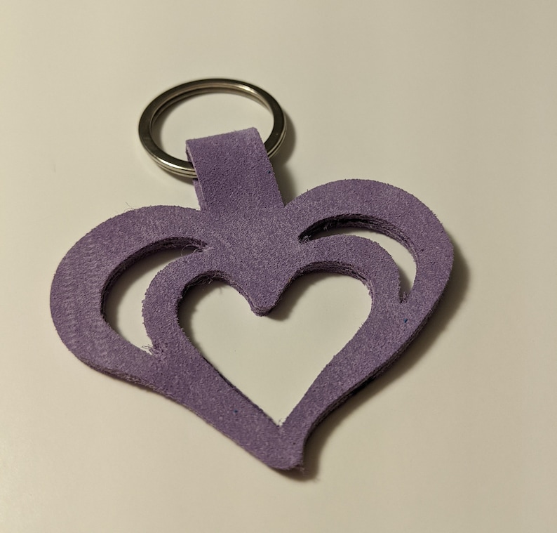 Leather Heart Keychain Genuine Leather Perfect Gift For Him or Her Show Love This Valentine/'s Day