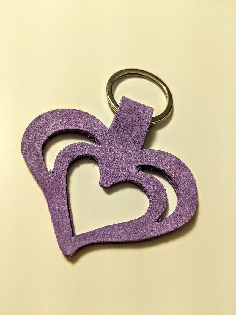 Leather Heart Keychain Genuine Leather Perfect Gift For Him or Her Show Love This Valentine/'s Day