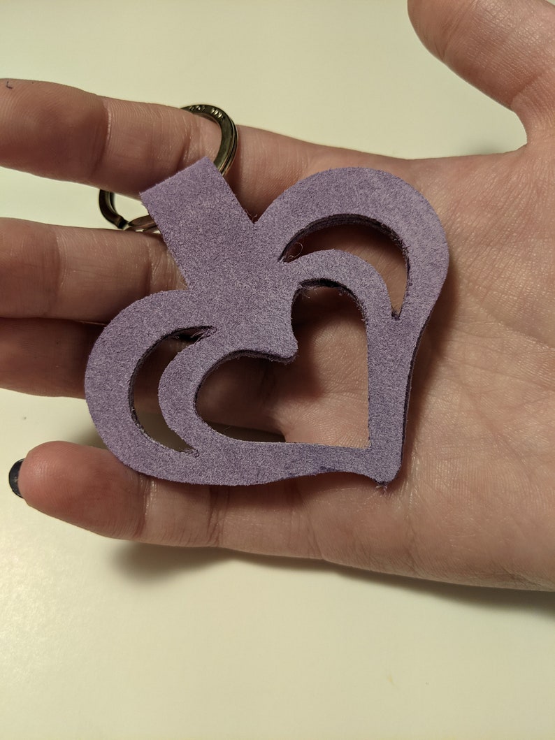 Leather Heart Keychain Genuine Leather Perfect Gift For Him or Her Show Love This Valentine/'s Day