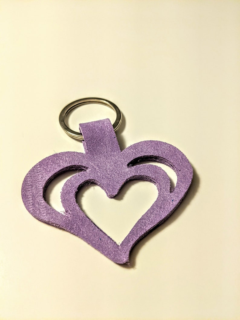 Leather Heart Keychain Genuine Leather Perfect Gift For Him or Her Show Love This Valentine/'s Day