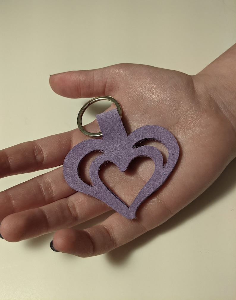 Leather Heart Keychain Genuine Leather Perfect Gift For Him or Her Show Love This Valentine/'s Day