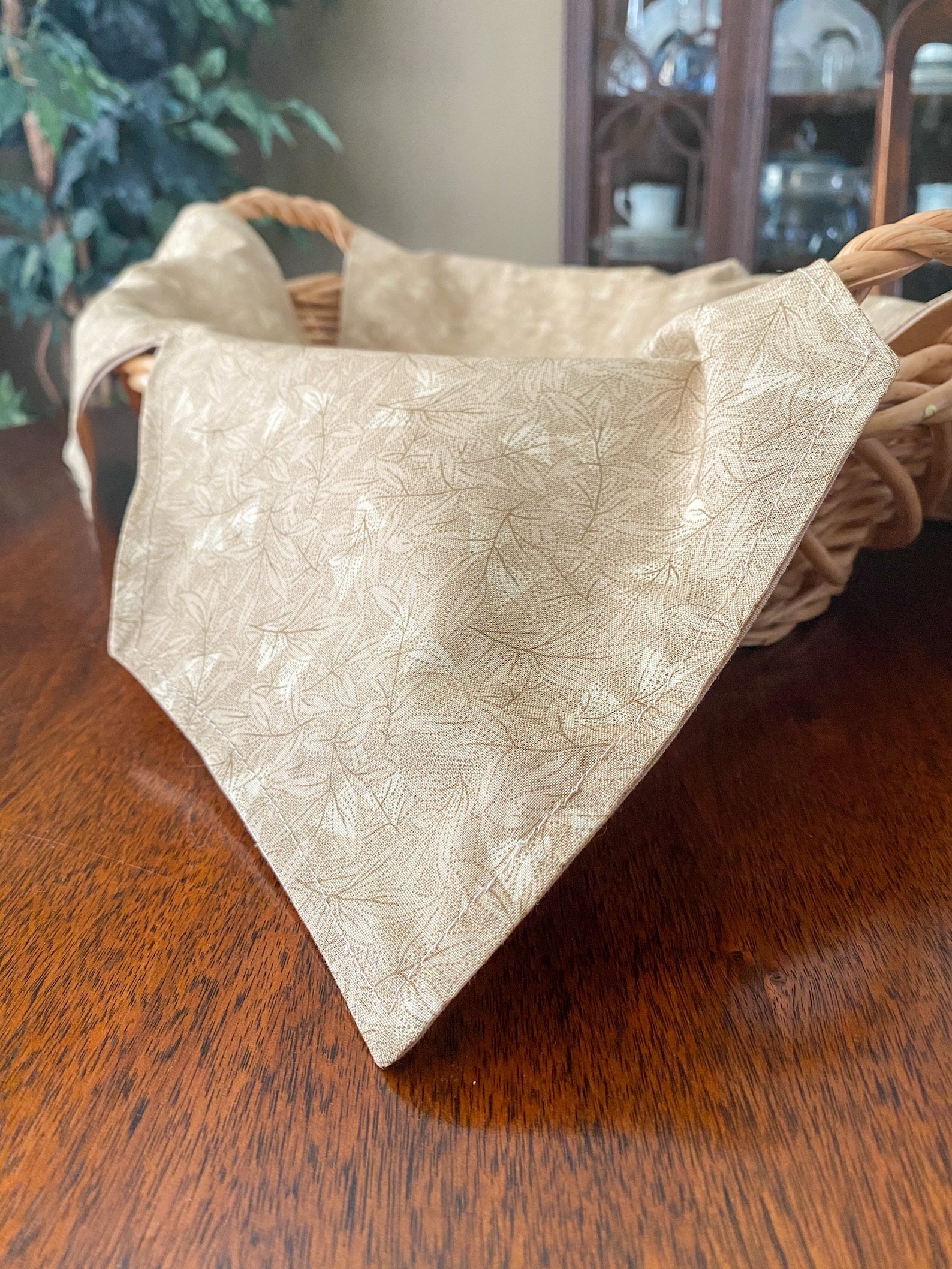 Traditional Basket Liner Bread Cloth Table Topper Etsy