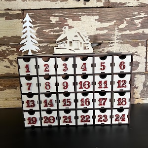 Small Wooden Reusable Family Advent Calendar