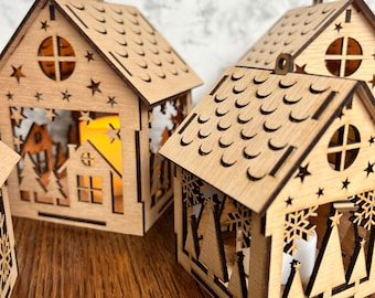 Light Up Weihnachtsdorf Holzhaus
