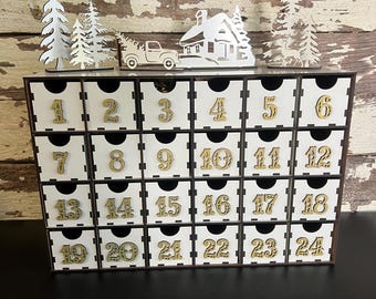 Large Wooden Reusable Family Advent Calendar