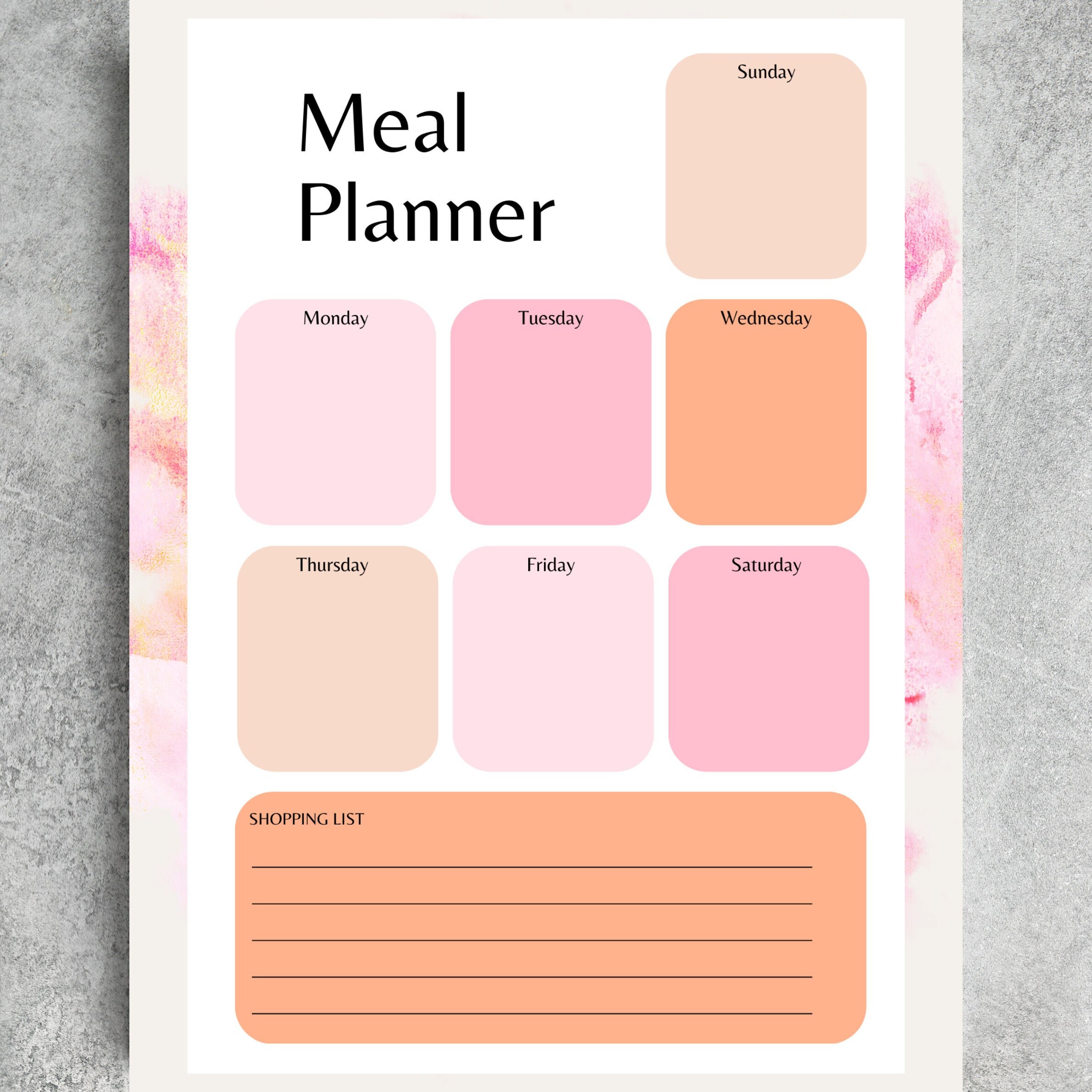 Galaxy Meal Planner | Meal Planner | Printable Editable Planner ...