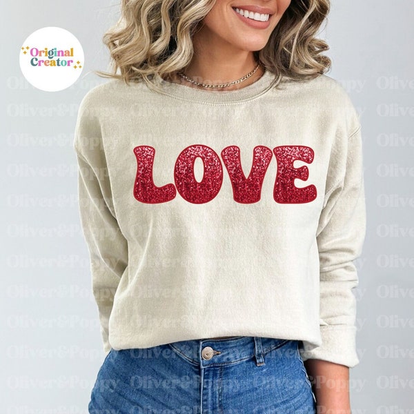 Faux Glitter Applique Love Png Tinsel Love png Valentines Day Png Love Sublimation Shiny Valentine Sparkly Glitter Red Love Cupid  Vday Png