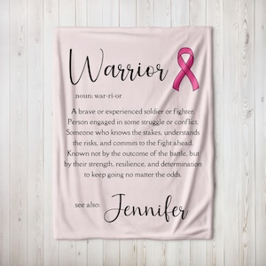 Cancer Warrior Gifts Personalized Cancer Blanket Beat Cancer Keepsake Survivor Gift for Cancer Patient Name Blanket Cancer Support Gifts