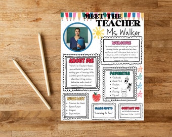 Modello "Incontra l'insegnante": volantino per il ritorno a scuola (Canva modificabile, download digitale)