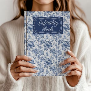 Regalo para la infertilidad, diario de FIV en tela azul, recuerdo, cuaderno de guerrero de la infertilidad en tela francesa, diario chinoiserie, regalo para futura mamá, bebé arcoíris