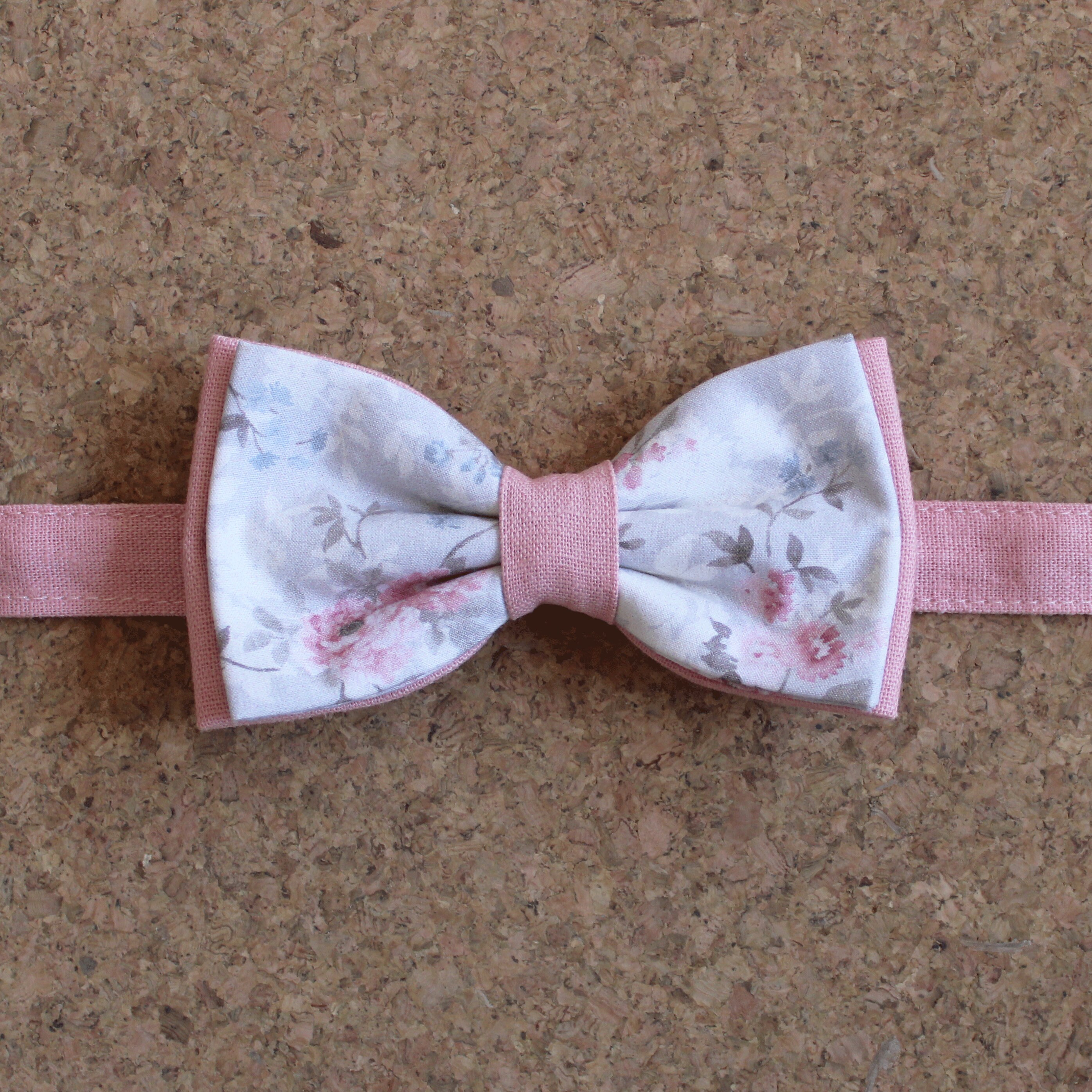 Nœud Papillon Oversize Vintage Floral Roses - Couleur Rouille/orange - Fait Main - Neuf Sans étiquette