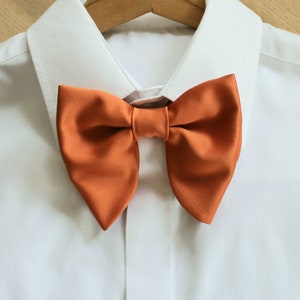 Butterfly Burnt Orange Bow Tie, Wedding Mens Bow Ties, Burnt Orange Bow Tie, Burnt Orange Oversized Bow Tie image 2