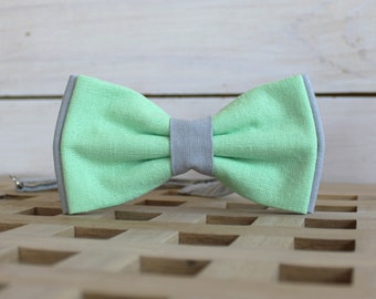 Green and Gray bow tie, Groom bow tie, Wedding gift, Bow ties
