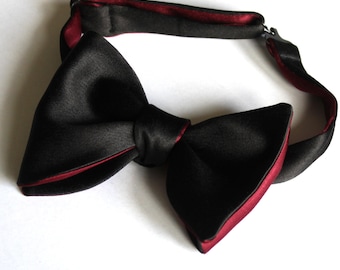 Papillon reversibile nero/bordeaux