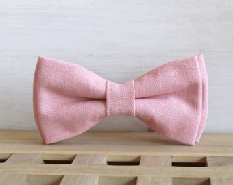 Light pink Linen bow tie, Linen bow tie,  Bowtie for men, pink bow tie