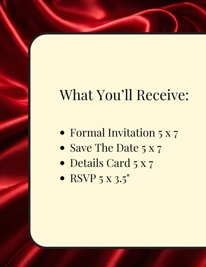 Gothic Red Rose Wedding Suite | Invitation Bundle | Dark Romantic Canva Templates | Editable Wedding Set, Goth Inspiration image 11
