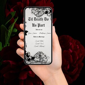 Gothic Red Rose Wedding Suite | Invitation Bundle | Dark Romantic Canva Templates | Editable Wedding Set, Goth Inspiration image 5