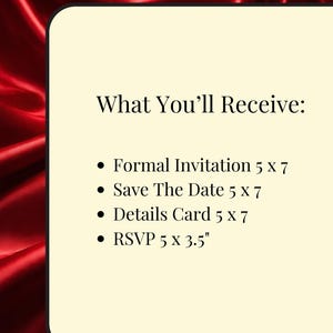 Gothic Vintage Red Rose Wedding Suite | Floral Rose Invitation Bundle | Dark Romantic Canva Templates | Editable Wedding Set image 11