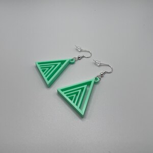 Triangle Earrings ~ Cute Earrings ~ 3D Printed Earrings ~ Colorful 3D Printed Earrings ~ Decorative Earrings ~ 3D Jewelry ~ Triangle Jewelry