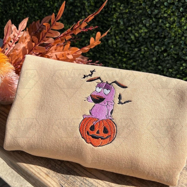 Embroidered Pumpkin Courage Crewneck  | Fall