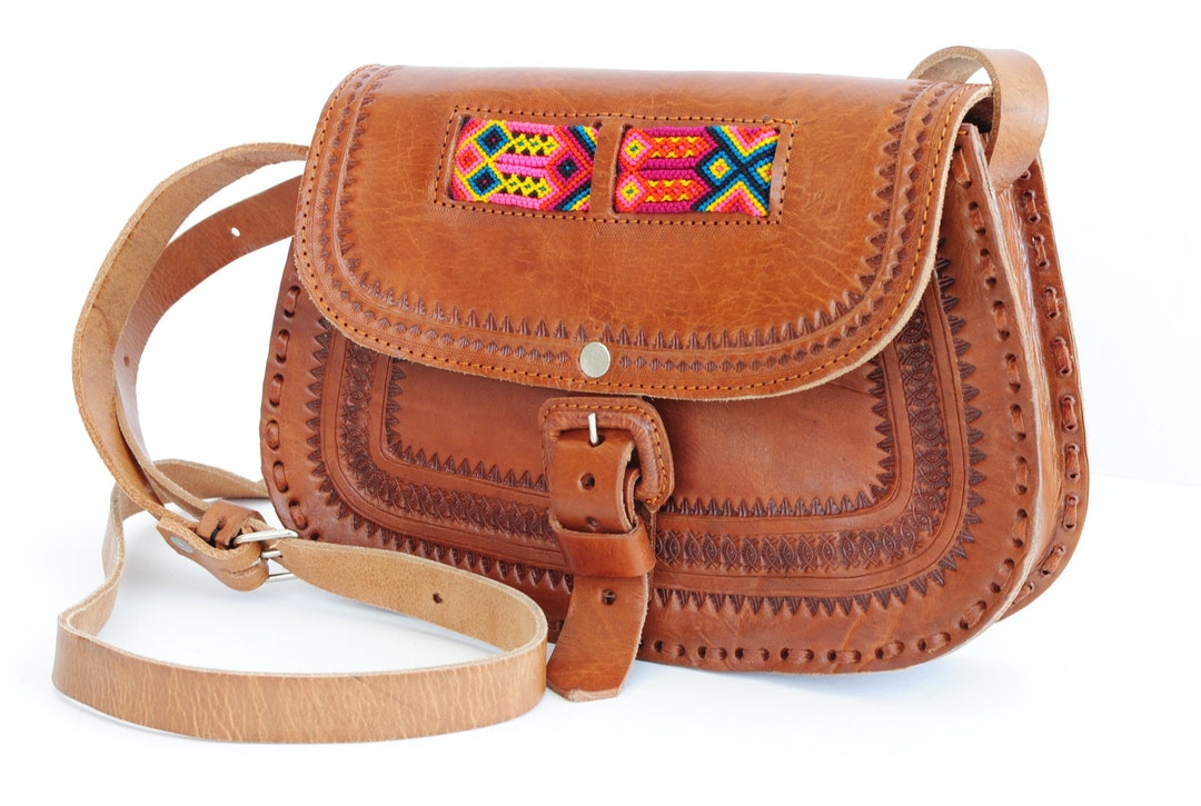 Leather Boho Saddlebag Hand Tooled Mexican Leather Purse - Etsy