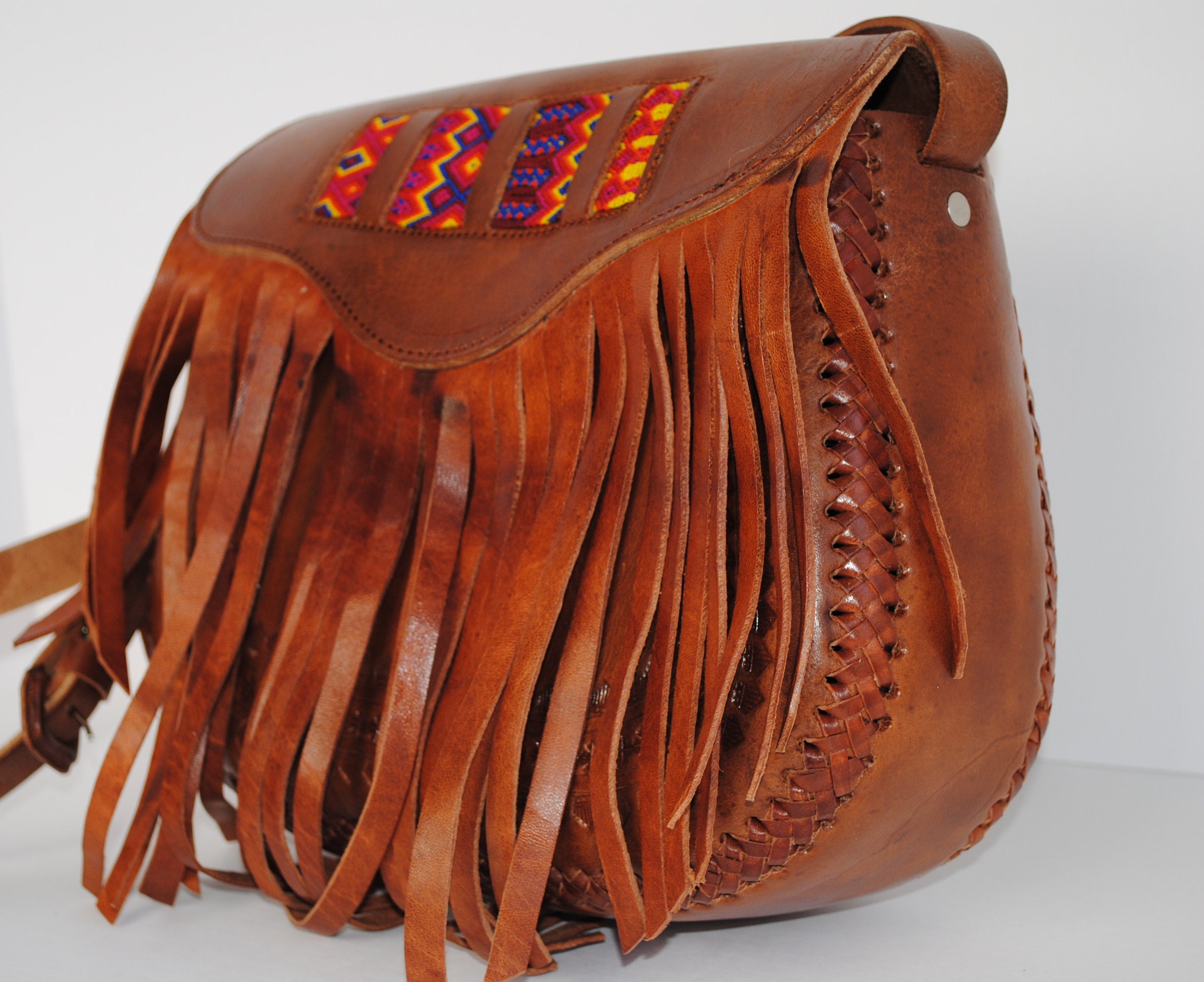 hand stitched leather bolsa