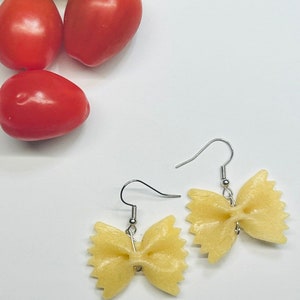 Italienische Ohrringe Pasta handgemachte Vegan Geschenk Farfalle Ohrstecker Upcycled Geschenk italienischen Liebhaber Pasta Ohrstecker