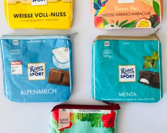 Bag Small Ritter sport Pouch Sustainable chocolate lover Ecofriendly Gift Purse Ritter Sport Gift Hanmade Purse