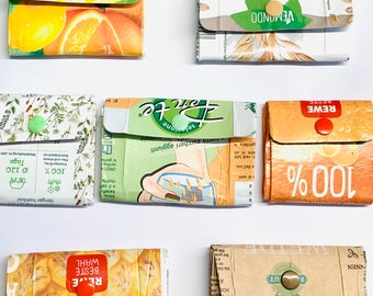 Zero Waste Tetra Pak recycelte Geldbörse - BIO upcycled Beutel- handgemachte Ideen Geldbörse - veganes GESCHENK - umweltfreundliches Geschenk - Beutel nachhaltig