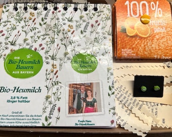 Nachhaltige Geschenkbox Beutel handgemachtes Set Notebook recycelt Geschenk für Vegan Box Set Geschenk tetrapak Geburtstagsgeschenk Zero Waste Präsent