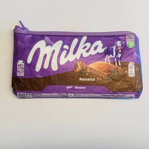 Geldbörse aus recycelter CHOCOLATE MILKA Tasche Handgemachtes umweltfreundliches Geschenk Stifteetui oder Kosmetiktasche Bild 7