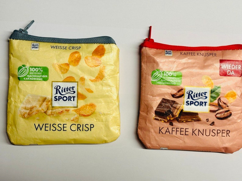 Tasche Kleine Ritter Sporttasche Nachhaltiger Schokoladenliebhaber Umweltfreundliches Geschenk Geldbörse Ritter Sport Geschenk Hanmade Geldbörse Bild 3