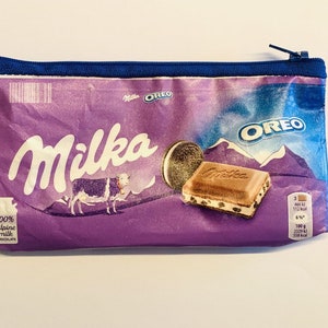 Geldbörse aus recycelter CHOCOLATE MILKA Tasche Handgemachtes umweltfreundliches Geschenk Stifteetui oder Kosmetiktasche Bild 5