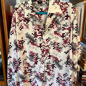 70&#39;s Disco Checker Longsleeve Button-Up Joel California XL Tag