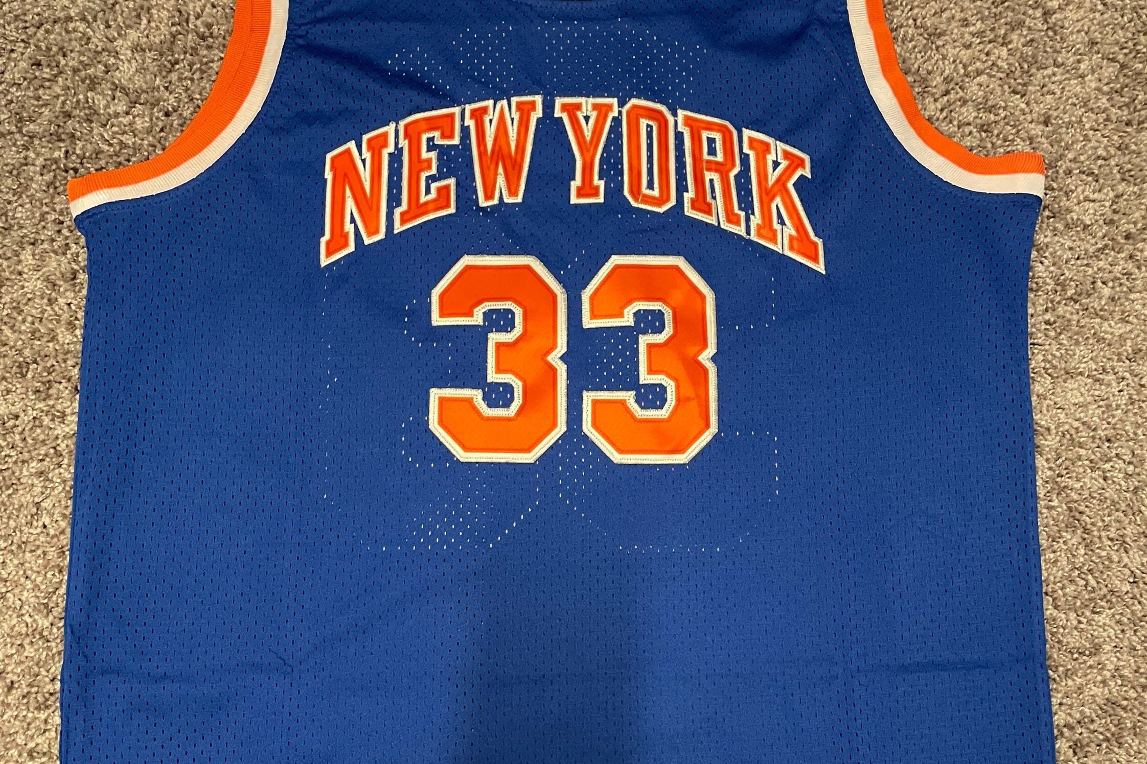  Mitchell & Ness Patrick Ewing New York Knicks NBA Throwback  HWC Jersey - Blue (Small) : Sports & Outdoors