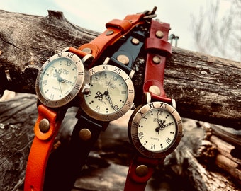 Reloj de moda con pulsera de cuero ancha ajustable, minimalista, regalo para él, regalo para ella, regalo del día de la madre del padre, moda de cuero