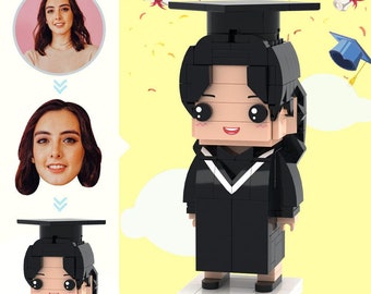 Custom Graduation Brick Figure: Personalized Photo Gift