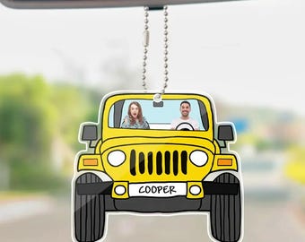 Adorno fotográfico personalizado para coche: colgante acrílico de doble cara