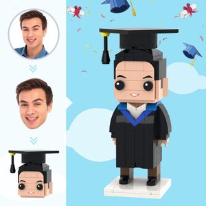 Personalized Graduation Gift, Custom Head Brick Figure, Gift for Him, University Leaving Gift,Graduation Gift for Son Daughter School