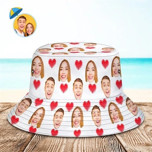 Custom Face Unisex Bucket Hats, Custom Bucket Hats, Unisex Beach Sun Cap, Custom Hats, Personalized Bucket, Hat Personalized