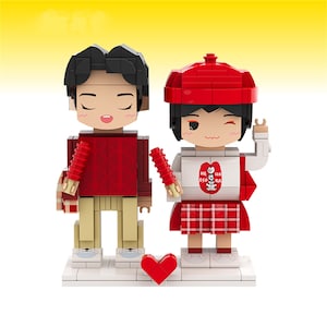 Couple Full Body Custom Mini figures Small Particle Block Toy, Personalized Brick, Custom Brick Mini Figures, Gift For Boyfriend