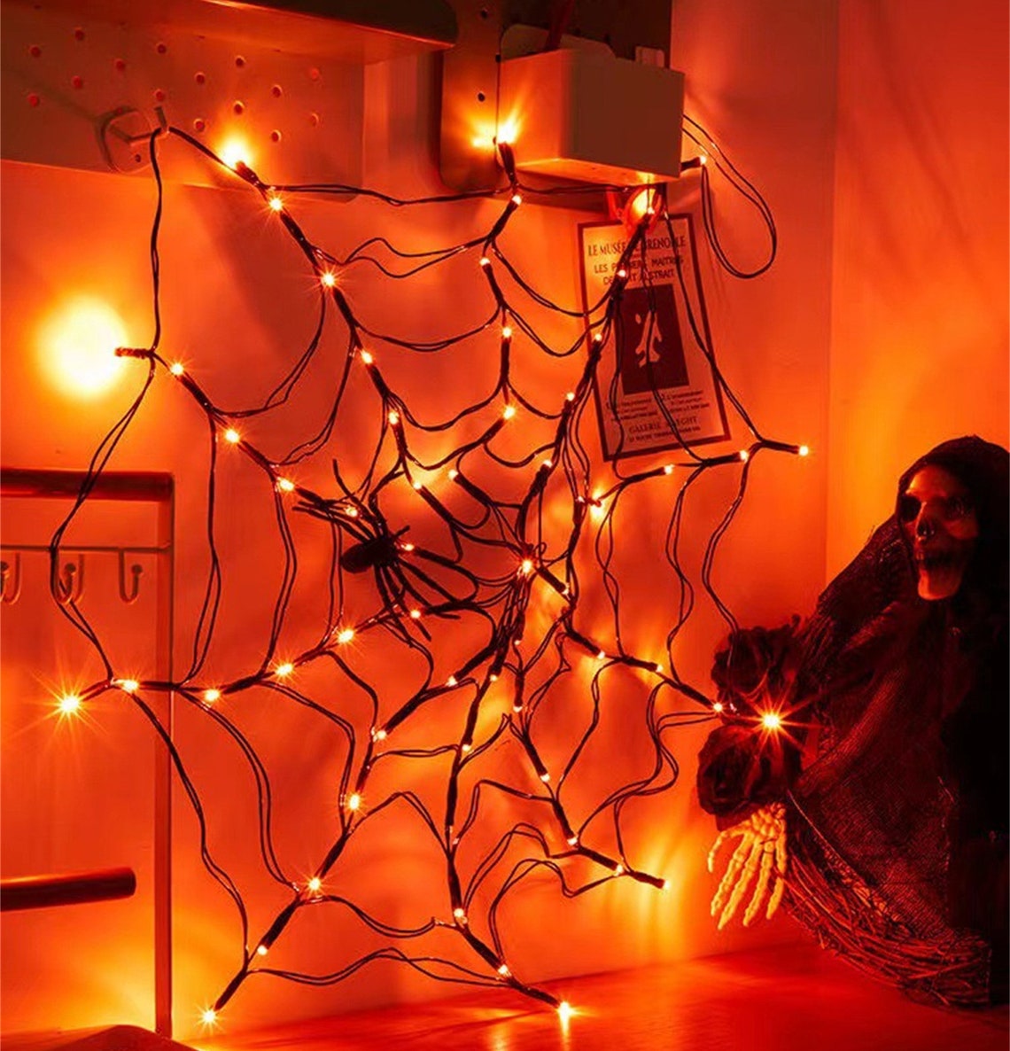 Halloween Set Cobweb String Lights Spiderweb Fairy Lights Etsy