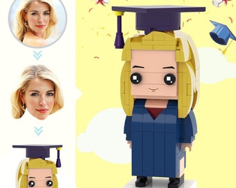 Custom Graduation Brick Figure: Personalized Photo Gift