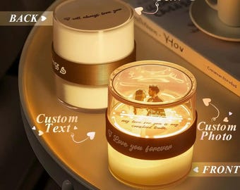 Luz nocturna con foto 3D personalizada: reloj de arena acrílico, regalo conmemorativo
