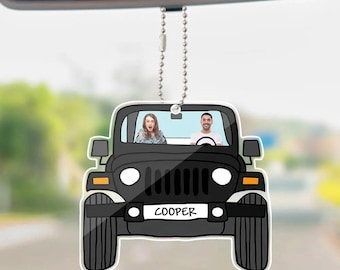 Adorno colgante personalizado para fotos de coches todoterreno (doble cara)